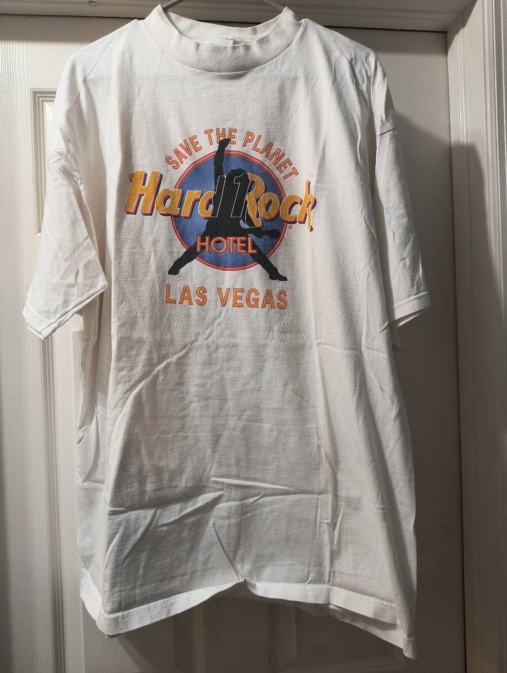Vintage Hard Rock Hotel Las Vegas White Graphic Save The Planet Tee sz XXL